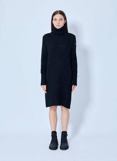 LN-CC® - Moncler: Turtleneck Knit Dress - Black Moncler Turtleneck Knit Dress Black mon0266045