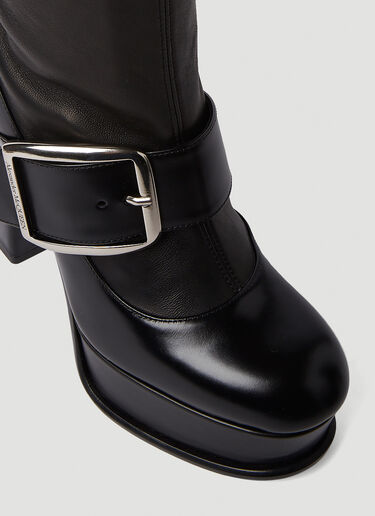 Alexander McQueen Boxcar Buckle Heeled Boots Black amq0250060