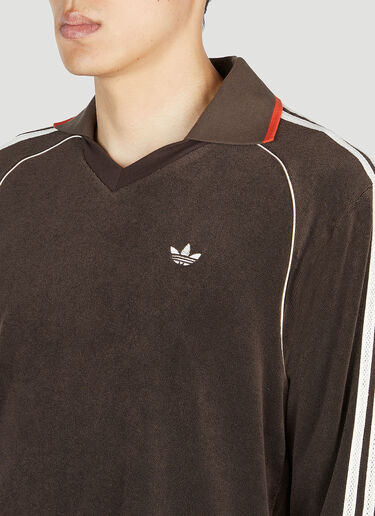 Track Polo Sweatshirt adidas by Wales Bonner Track Polo Sweatshirt Dark Brown awb0352011