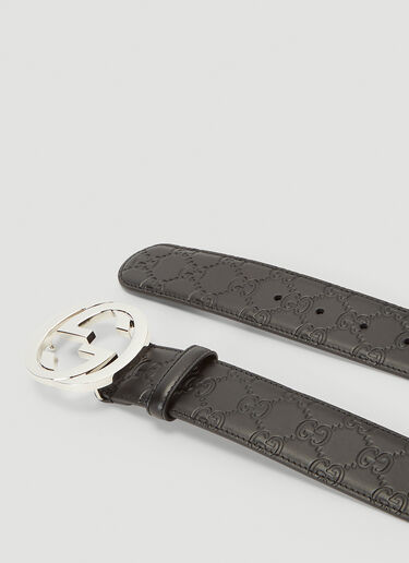 Gucci GG Monogram Leather Belt Black guc0141051