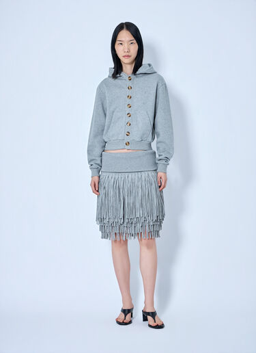 Abra Fringe Knit Skirt Grey abr0264004