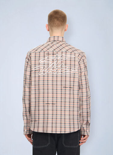 LN-CC® - Off-White: Marker Check Flannel Shirt - Brown Off-White Marker Check Flannel Shirt Brown ofw0164137