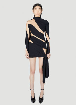 Mugler ドレープカットアウトワンピース ブラック mug0251001