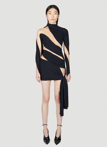 Mugler Draped Cut Out Dress Black mug0251001