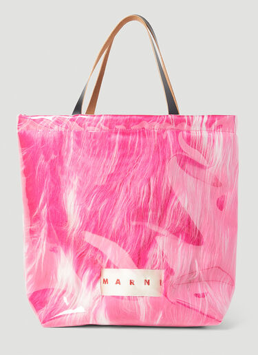 Marni Contained Faux Fur Tote Bag Pink mni0153031