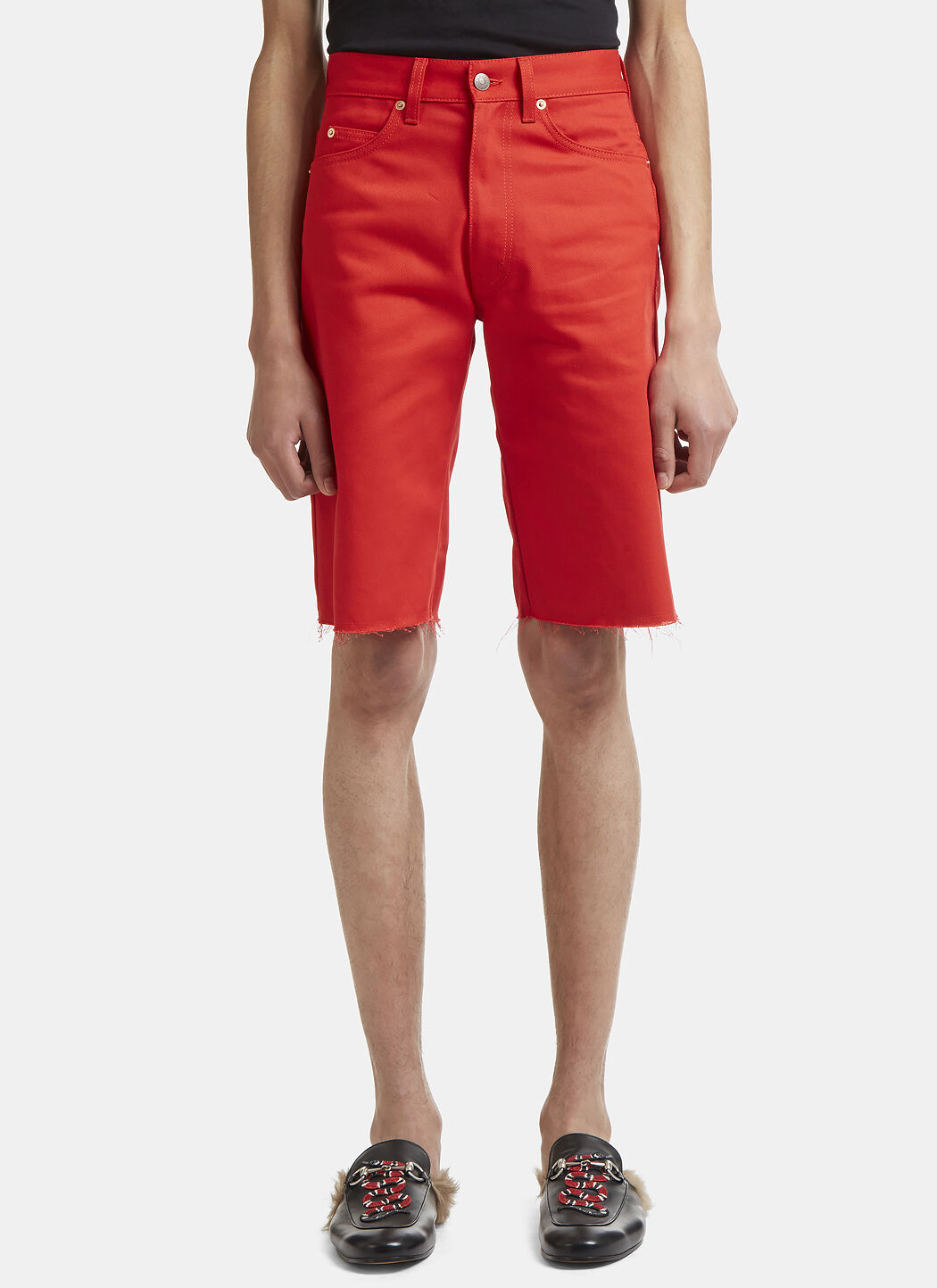 Mens red hotsell jean shorts