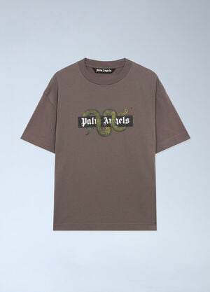 Palm Angels Snake Logo T-Shirt Grey pma0162103