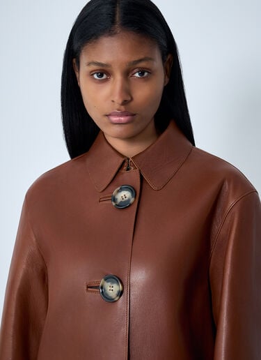 Acne Studios Leather Jacket Brown acn0262037