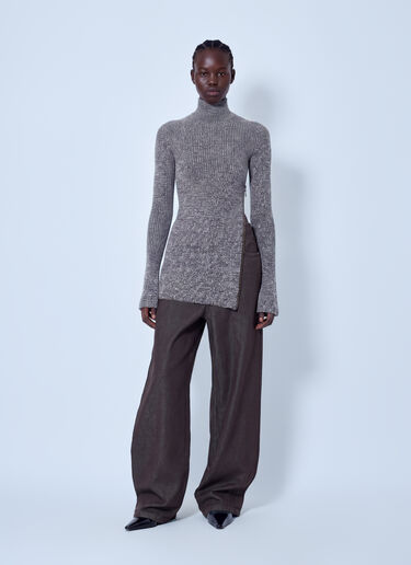 LN-CC® - Sportmax: Beati Denim Palazzo Trousers - Brown Sportmax Beati Denim Palazzo Trousers Brown spx0266012