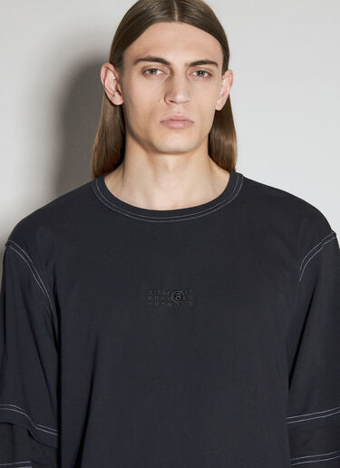 MM6 Maison Margiela 徽标印花长袖上衣 黑色 mmm0155011
