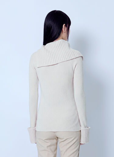LN-CC® - Sportmax: Ribbed Knit Sweater - White Sportmax Ribbed Knit Sweater White spx0266207