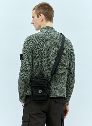 Stone Island Logo Patch Crossbody Bag Black sto0156119