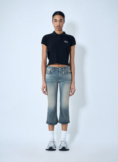Balenciaga Cropped Distressed Denim Jeans Blue bal0263013