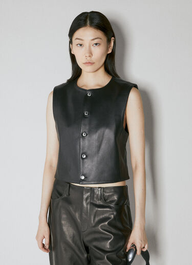 Alexander Wang Shrunken Button Up Vest Black awg0253025