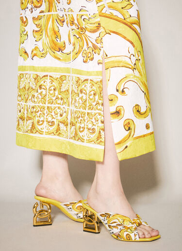 Dolce & Gabbana Brocade 锡釉陶印花半身裙 黄色 dol0257006