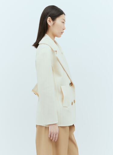 Max Mara Wool And Cashmere Pea Coat Cream max0255026