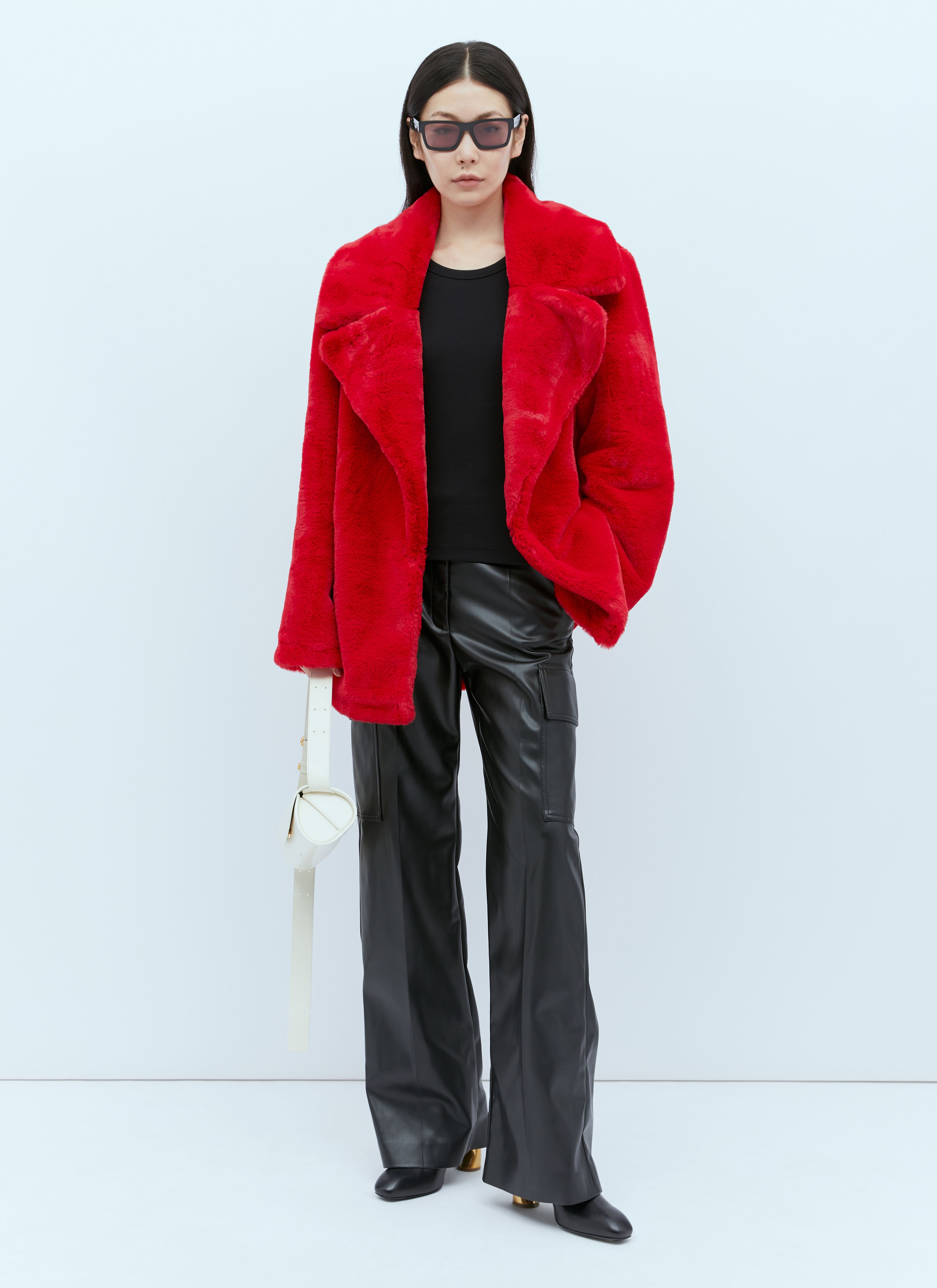 Stella McCartney Women s Fur Free Fur Jacket in Red LN CC