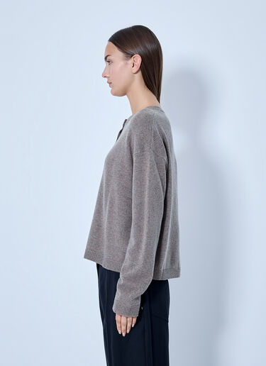LN-CC® - Max Mara: Button Placket Knit Sweater - Beige Max Mara Button Placket Knit Sweater Beige max0266125