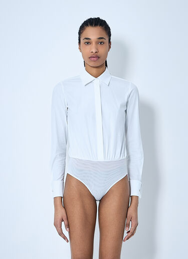 Max Mara Button-Down Bodysuit White max0260033