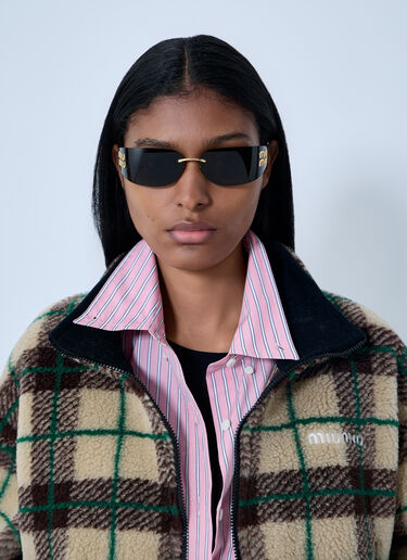 Miu Miu Rimless Logo Sunglasses Gold lmu0262001