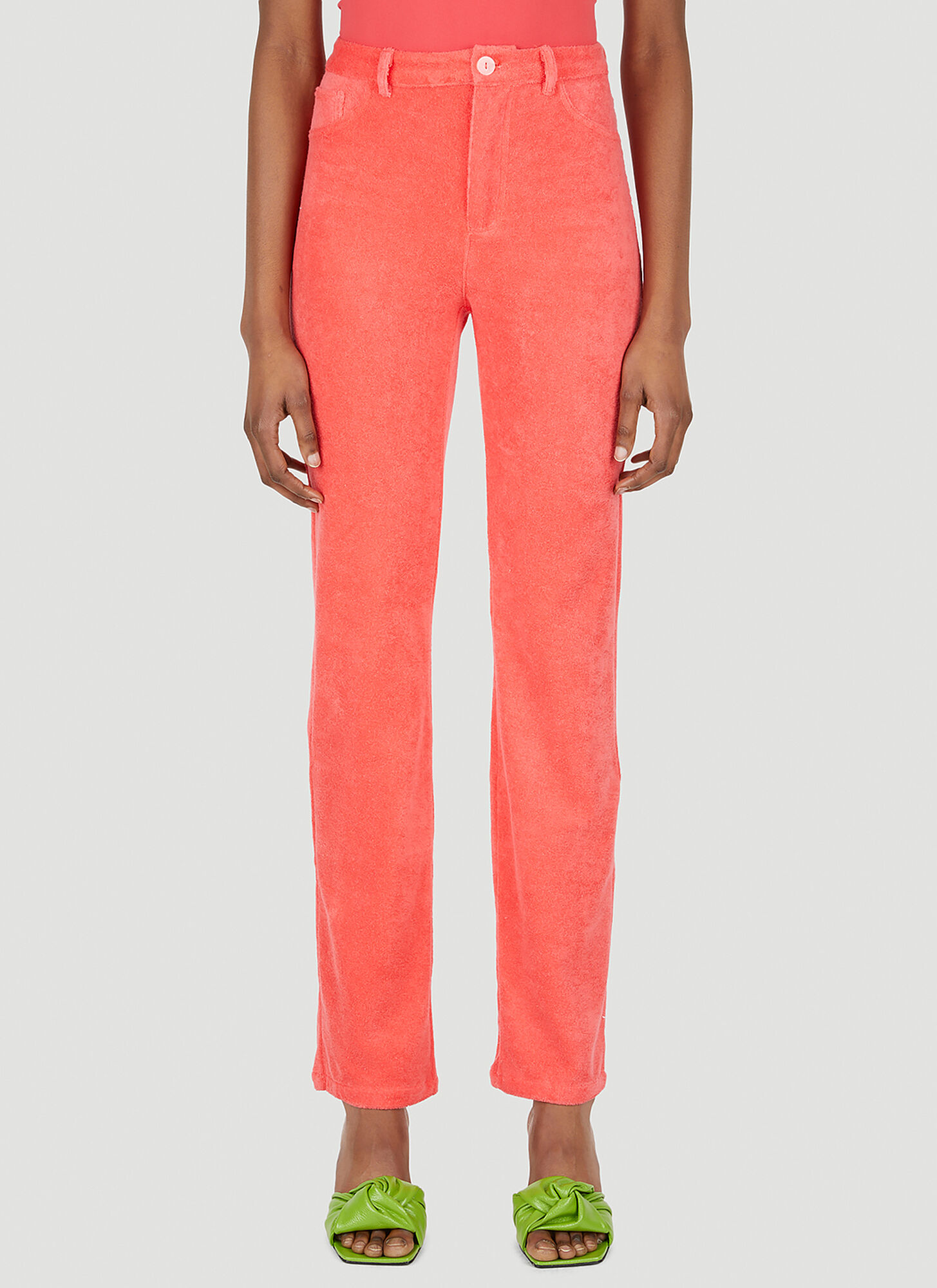 Maisie Wilen Mockumentary Terry Towelling Jeans In Red