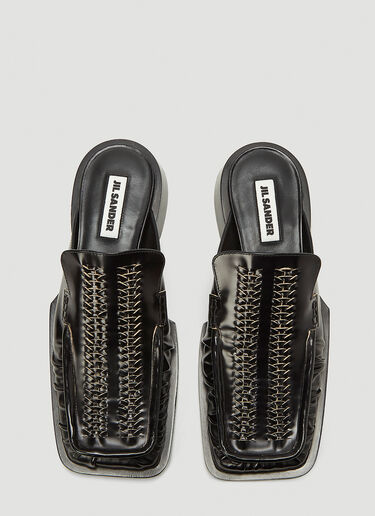 Jil Sander Whipstitch Leather Mules Black jil0244014