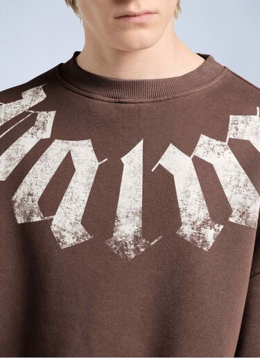 Palm Angels Big Neck Logo Loose Sweatshirt Brown pma0166277