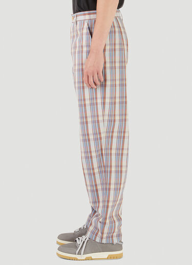 Acne Studios Check Straight-Leg Pants Purple acn0146027