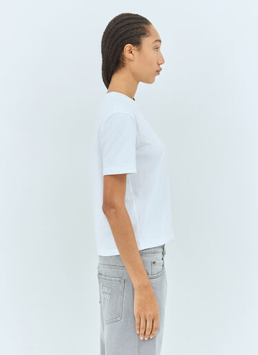 Miu Miu Logo Embroidery T-Shirt White miu0258072