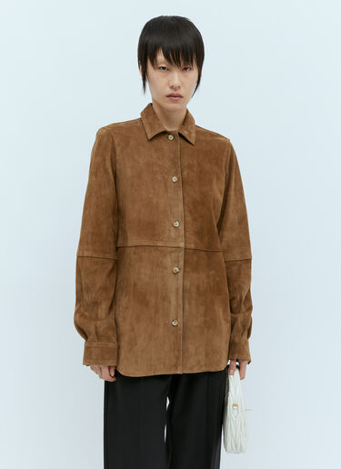 TOTEME Soft Suede Shirt Brown tot0256003