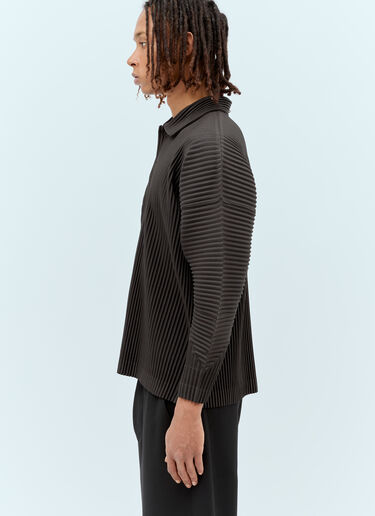 Homme Plissé Issey Miyake January Pleated Polo Shirt Grey hmp0156006