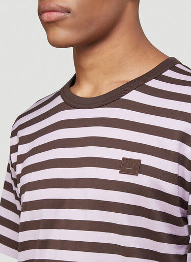 Acne Studios Striped Logo T-Shirt Purple acn0143040
