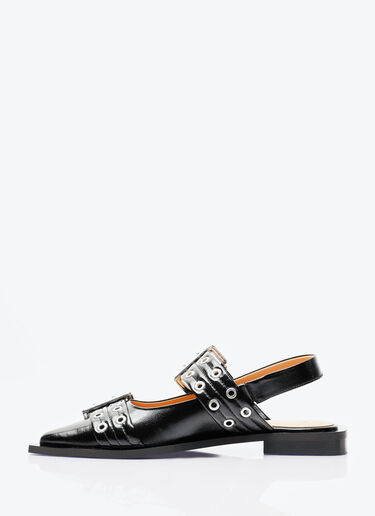 GANNI Feminine Buckle Ballerina Flats Black gan0257045