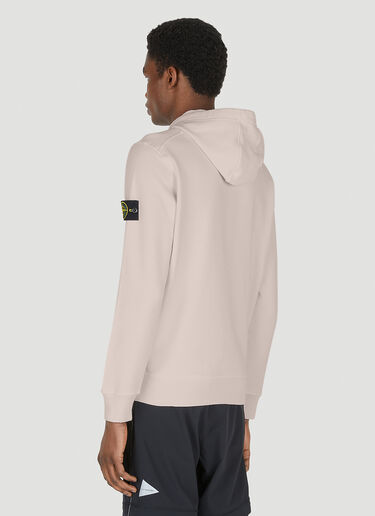 Stone Island Logo-Patch Hooded Sweatshirt Pink sto0148064