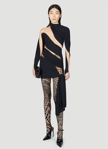Mugler Graphic Print Tights Black mug0251046