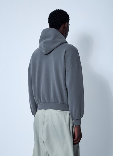 Balenciaga Zip-Up Human Being Hooded Sweatshirt Grey bal0360001