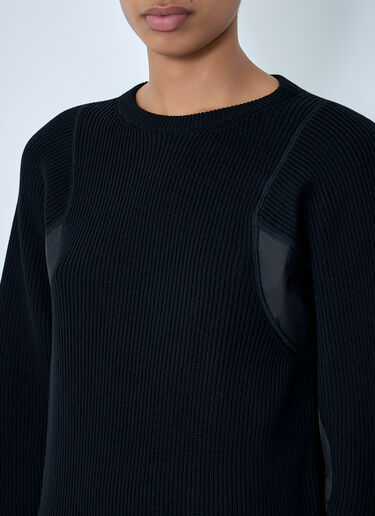 Ribbed Knit Sweater with Contrast Panels Moncler Ribbed Knit Sweater with Contrast Panels Black mon0263048