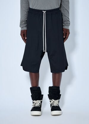Rick Owens Basket Swingers Heavy Poplin Shorts Black ric0165048