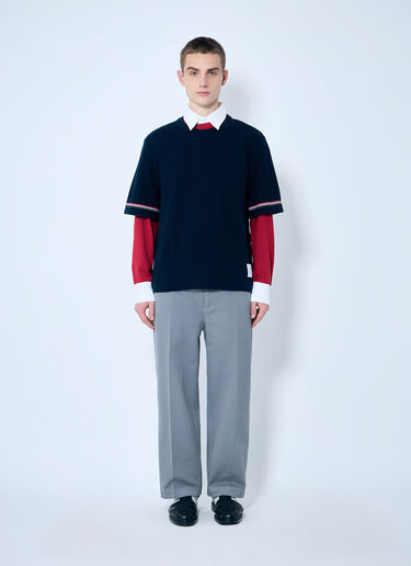 Thom Browne コットン ラグビー セーター  ネイビー thb0159005