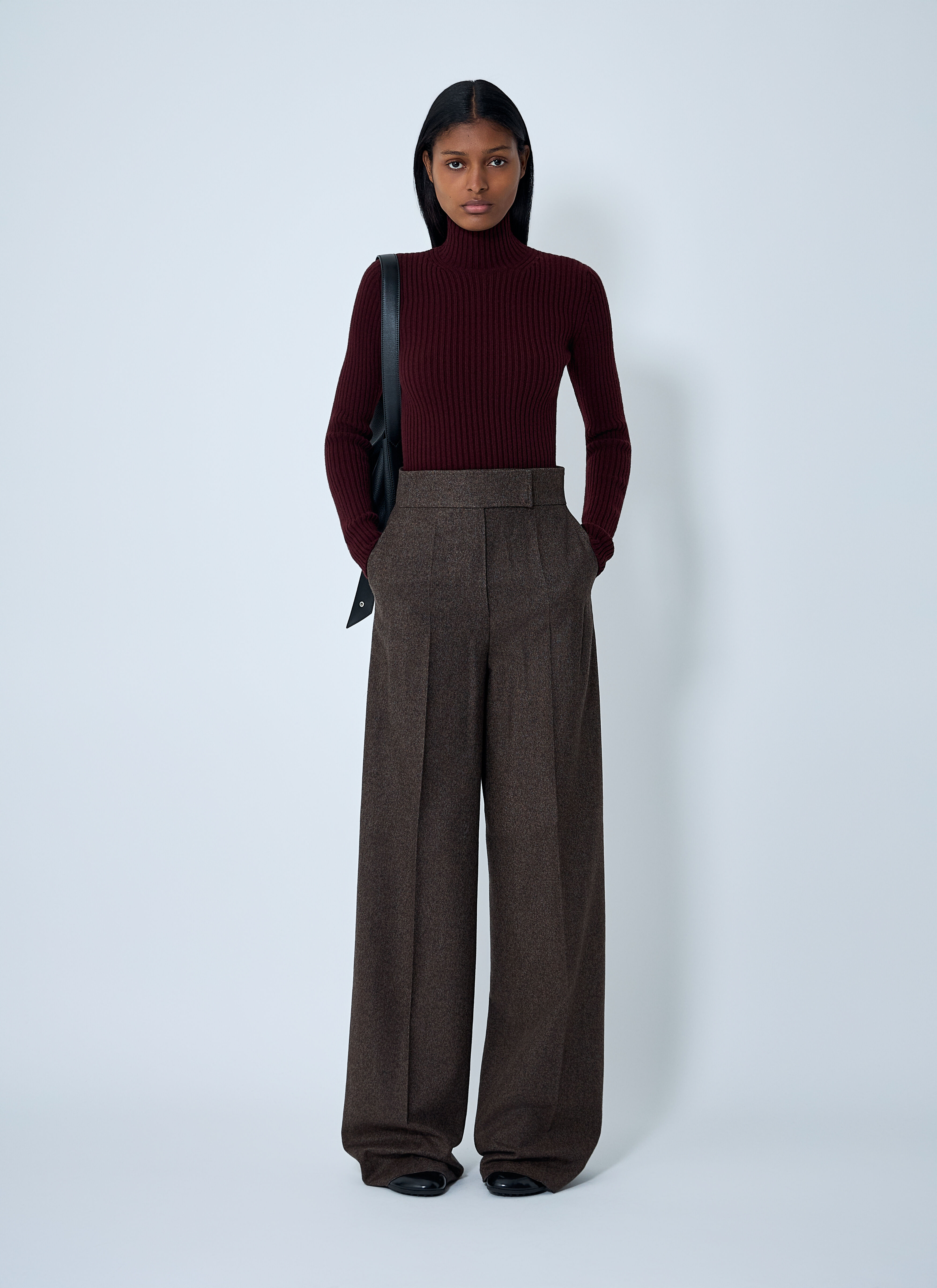 Max Mara ピンストライプ ワイドパンツ　34.36 Max Mara Women's' Billy Pants in Brown | LN-CC®