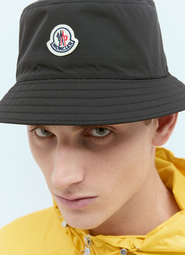 Moncler Logo Patch Bucket Hat Black mon0156036