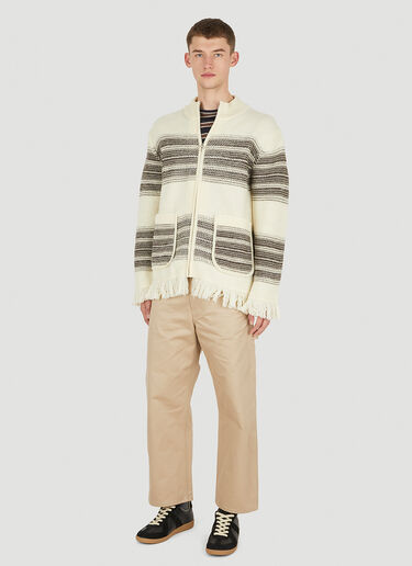 Junya Watanabe Serape Zip Front Sweater Cream jwn0150016