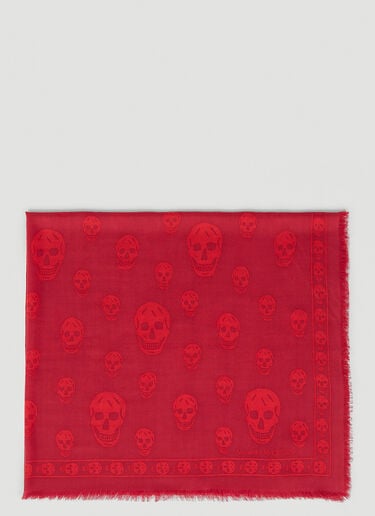Alexander McQueen 骷髅围巾 红色 amq0252036
