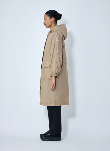 Moncler Hooded Parka Coat Beige mon0264013