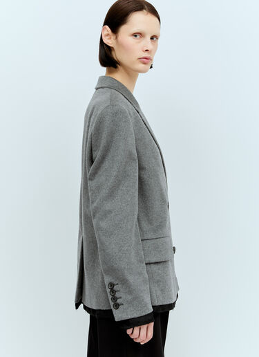 Miu Miu Raw-Trims Wool Blazer Grey miu0256077