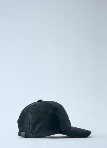 LN-CC® - Yohji Yamamoto: 皮革棒球帽 - 黑色 Yohji Yamamoto 皮革棒球帽 黑色 yoy0165011