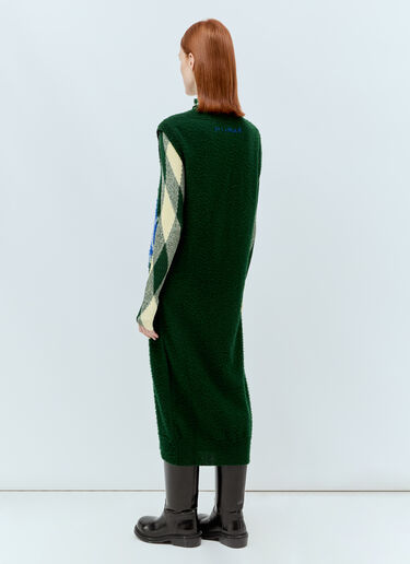 Burberry 菱形图案羊毛背心连衣裙  绿色 bur0255030