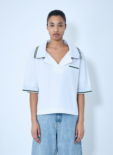 Lacoste Wide-Collar Cotton Shirt White lac0264014