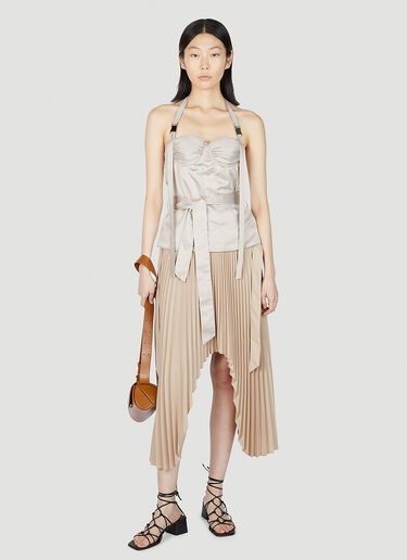 Rokh Satin Pleated Skirt Beige rok0251005