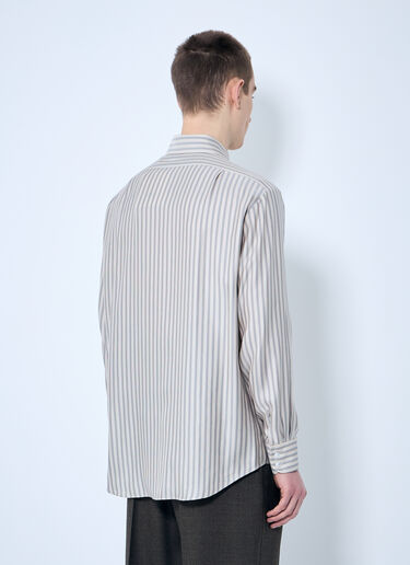 The Row Luigi Striped Shirt Beige row0159002